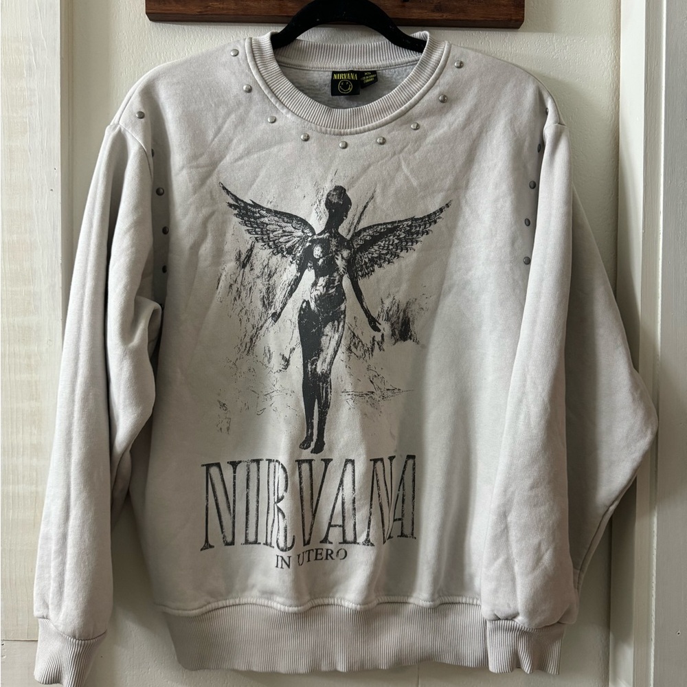 NIRVANA Women's Sweater - Gray with Studded Detail